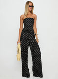Powdered Sugar Strapless Set Black Polka