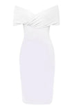 Bea Bandage Dress White Pearl