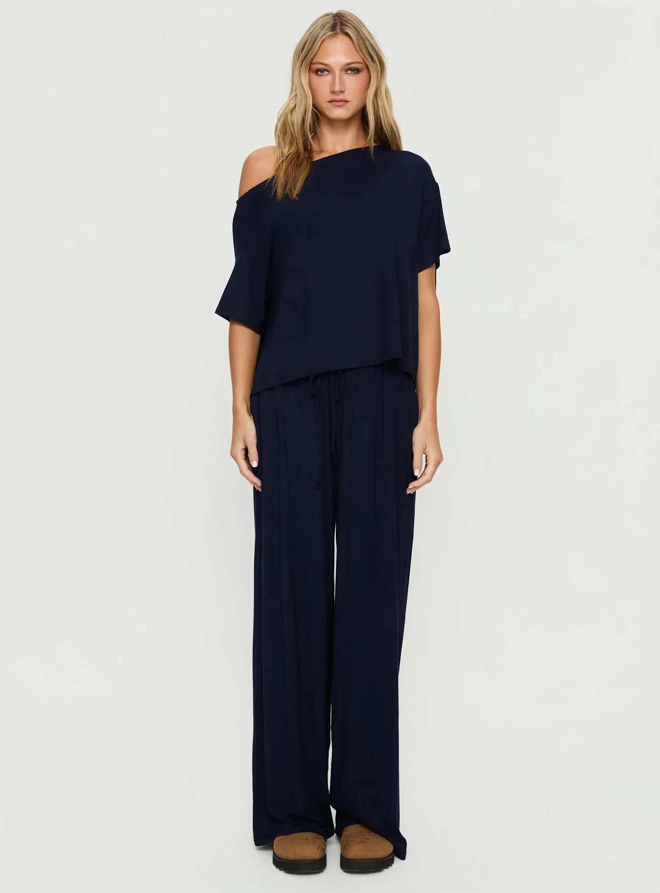 Cozy Hour Sleep Relaxed Pants Navy