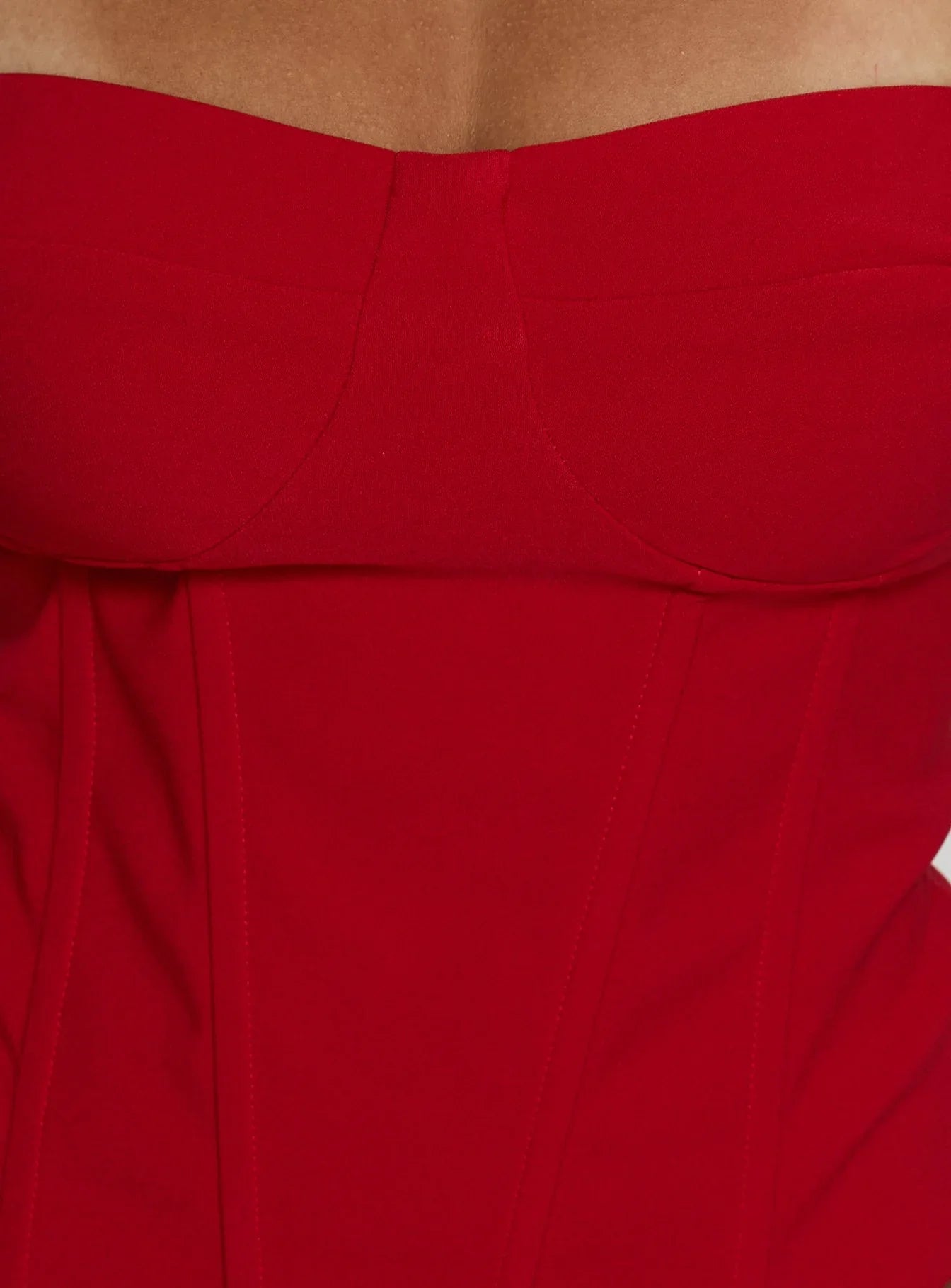 Chevon Strapless Corset Top Red