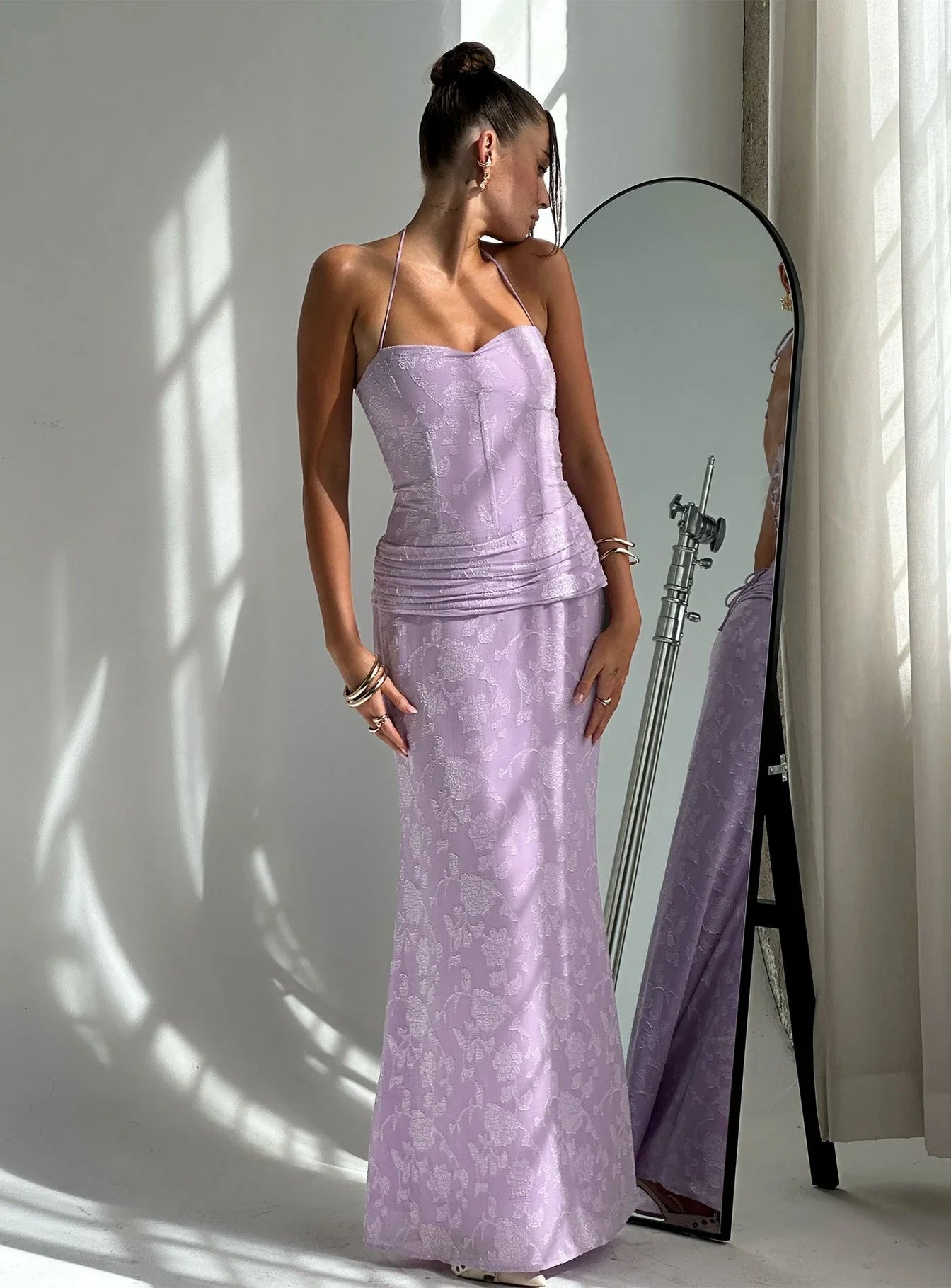 Love From Portofino Corset Maxi Dress Lilac