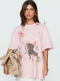 Blooming Love Oversized Graphic Tee Pink
