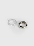Dayla Resin Cuff Pack Silver Clear