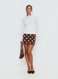 Adelaida Mini Skirt Brown / Pink Polka