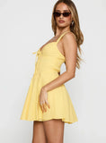 Little White Lies Mini Dress Lemon