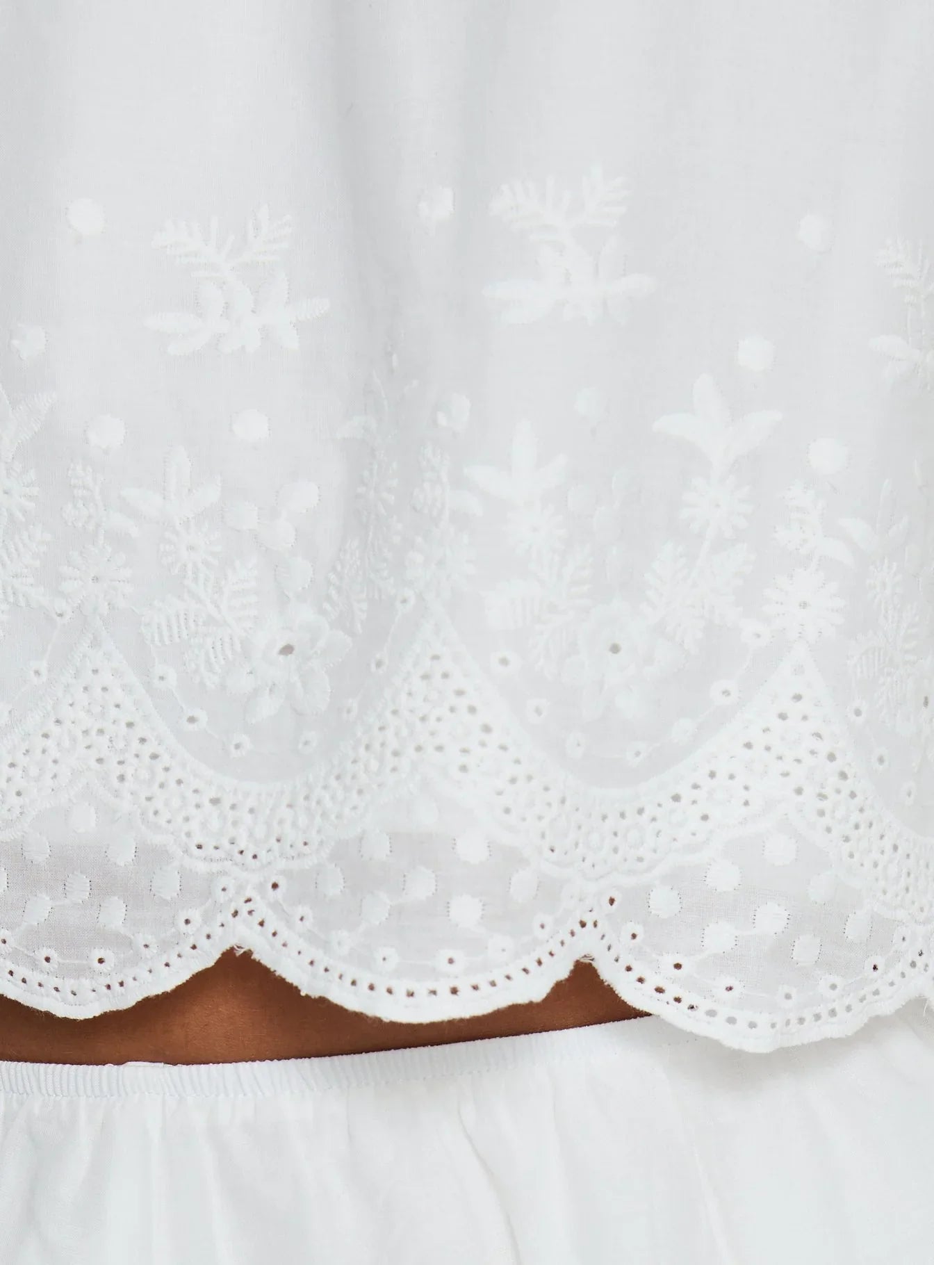 Madison Avenue Embroidered Detail Top White