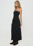 Ermias Linen Blend Midi Skirt Black