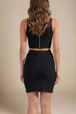 India Bandage Top and Mini Skirt Set Classic Black