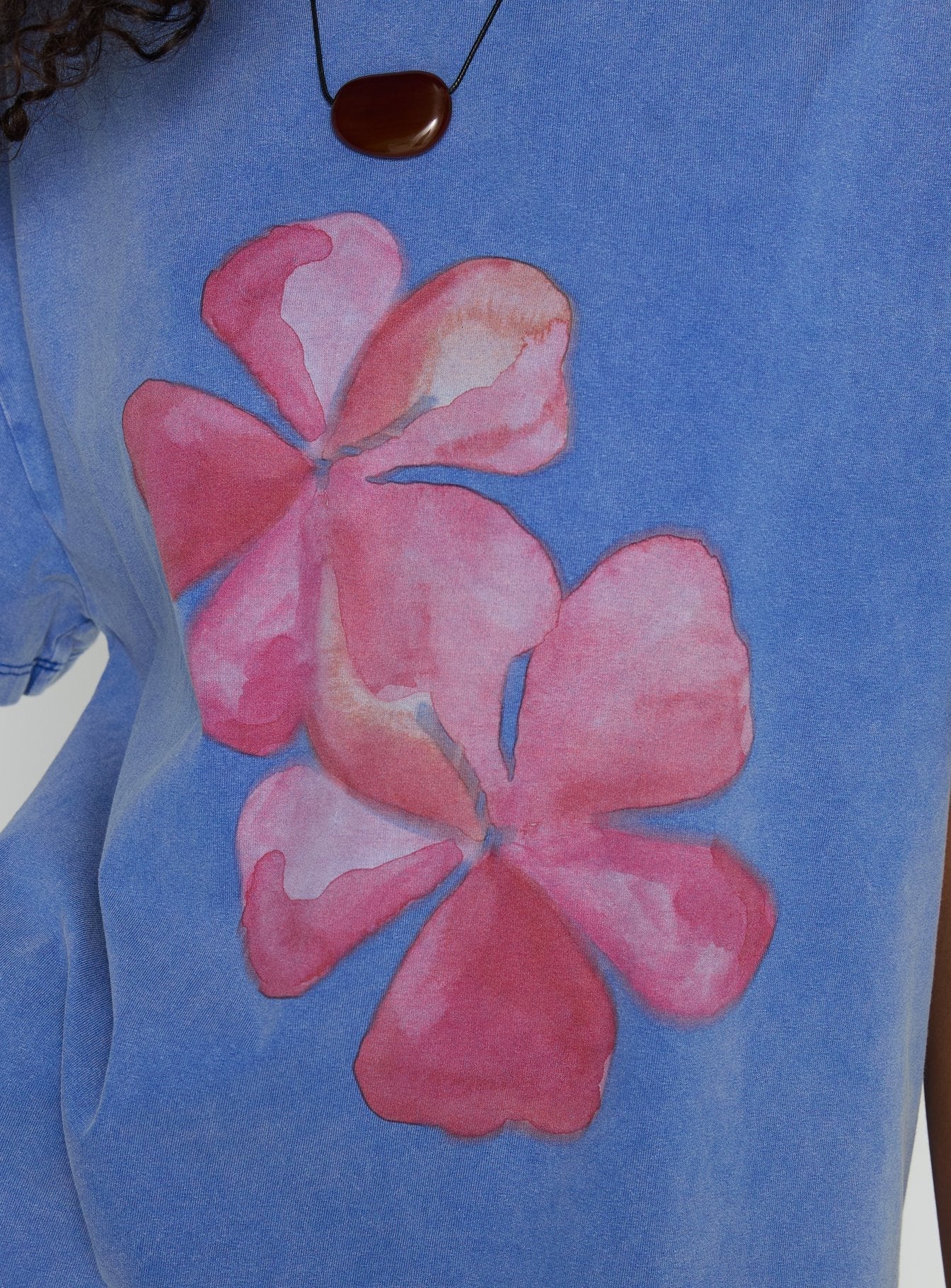 Watercolour Daydream Oversized Graphic Tee Washed Blue