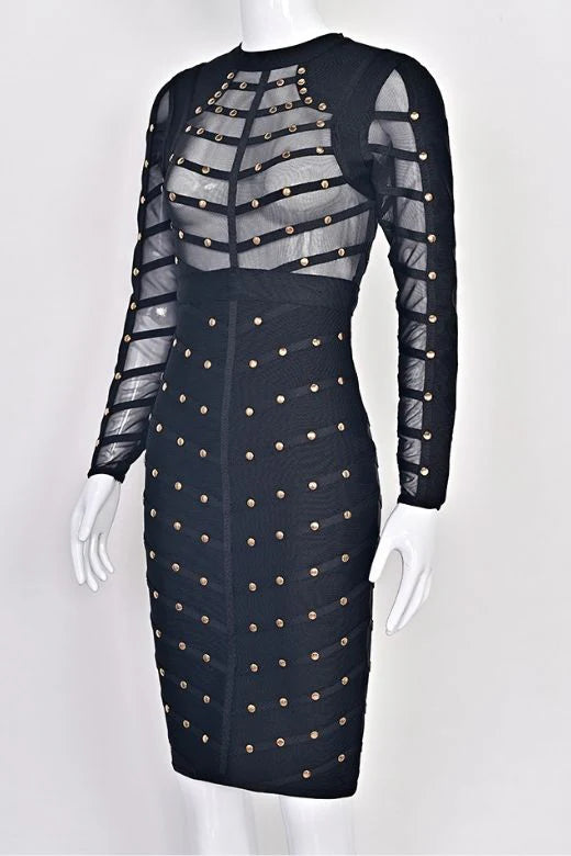 Rosa Long Sleeve Bodycon Dress Classic Black