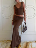 Zespri Jersey Maxi Skirt Brown