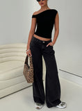 Ramos Low Rise Denim Jeans Washed Black