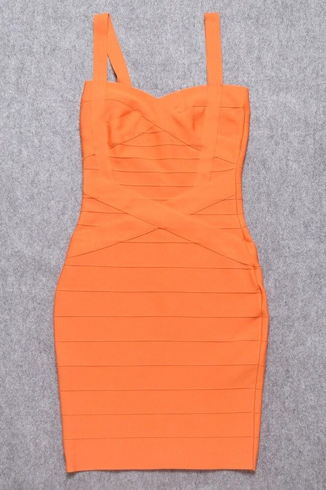 Heidi Bandage Mini Dress Apricot Orange Sale