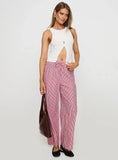 Holiday Tie Front Pants Red White Stripe
