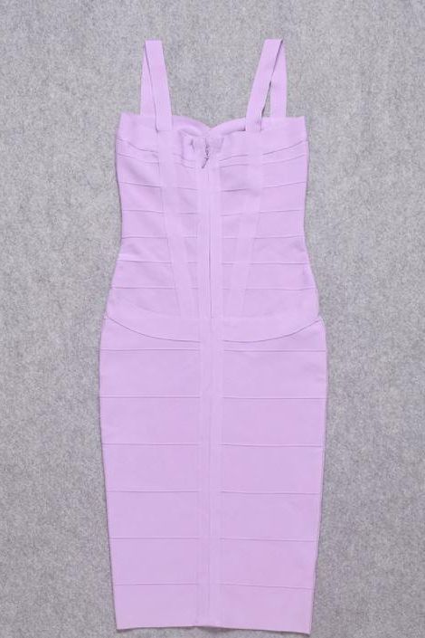 Heidi Bandage Midi Dress Violet Purple