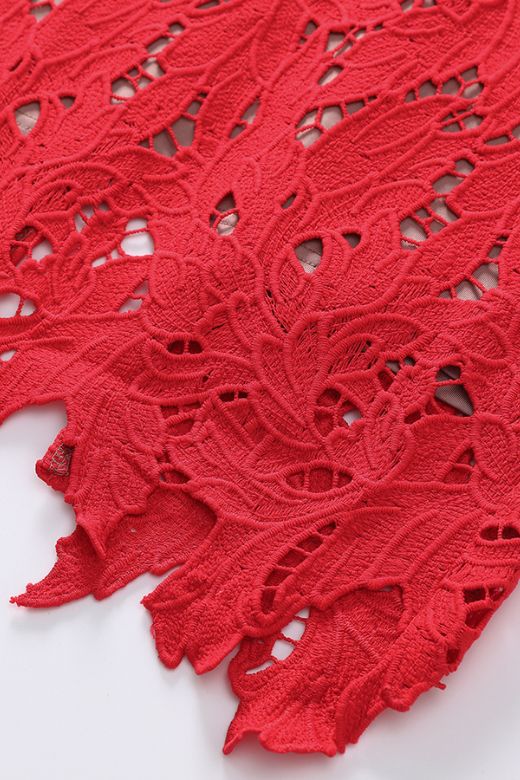 Odette Bodycon Lace Maxi Dress Lipstick Red