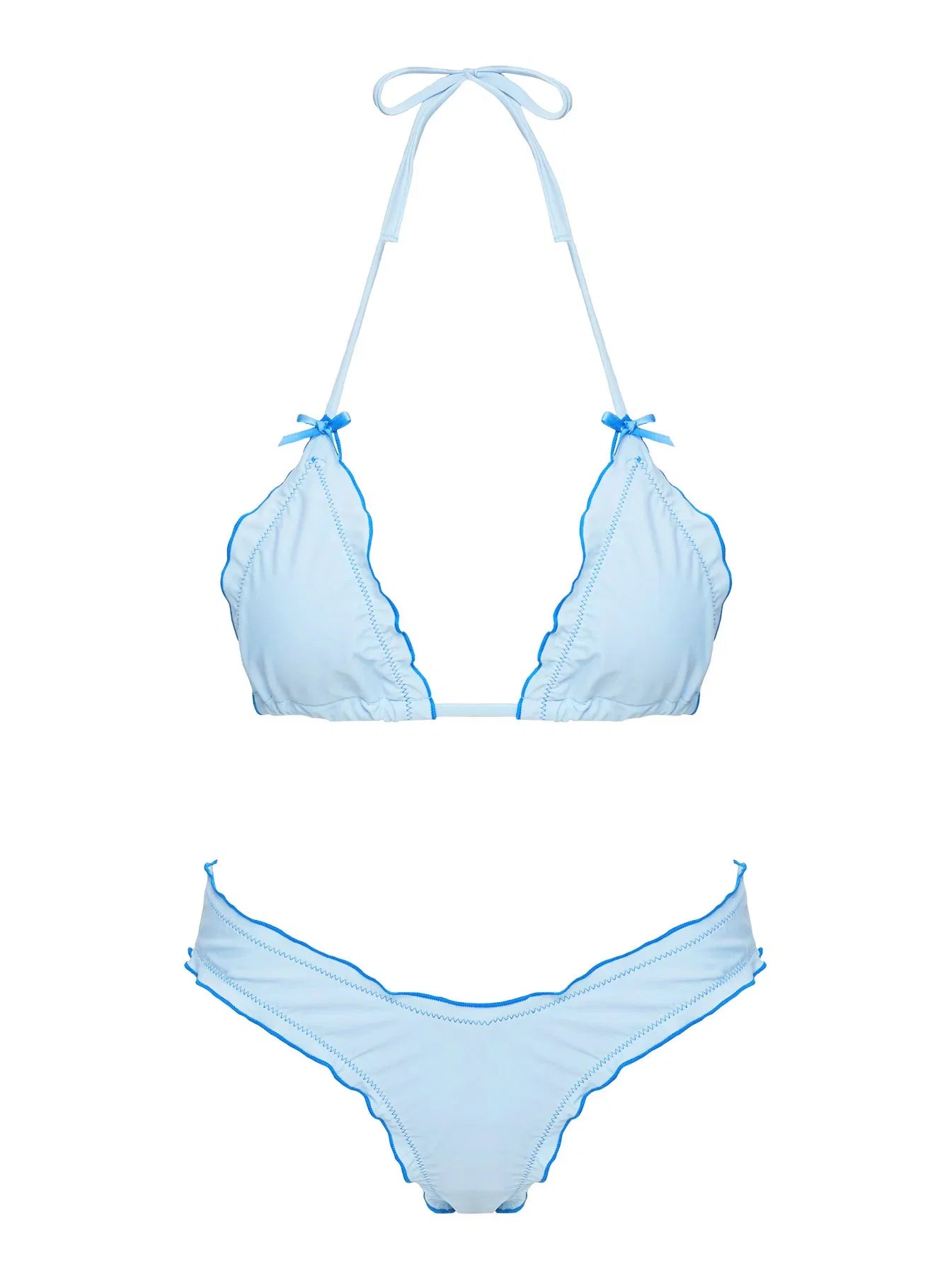 Kathrine High Cut Cheeky Bikini Bottoms Sky Blue