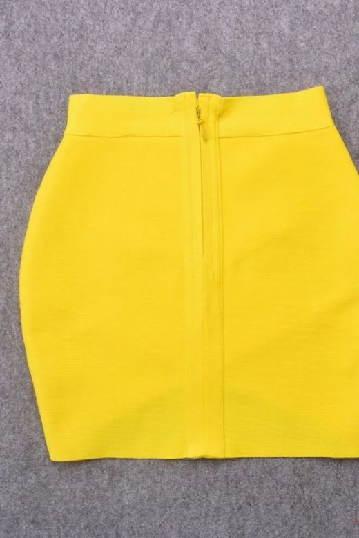 Jay High Waist Bandage Mini Skirt Sun Yellow