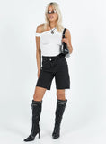 Xena Long Denim Shorts Black