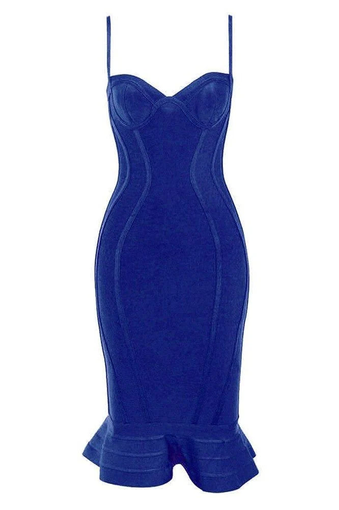 Joy Bandage Midi Dress Royal Blue