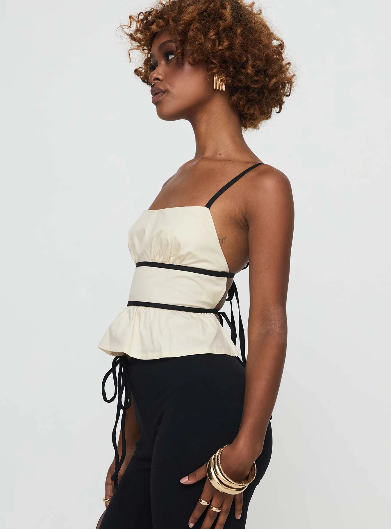 Daxon Top Cream Black