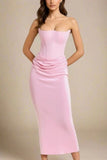 Hope Bodycon Wrap Maxi Dress Dusty Pink