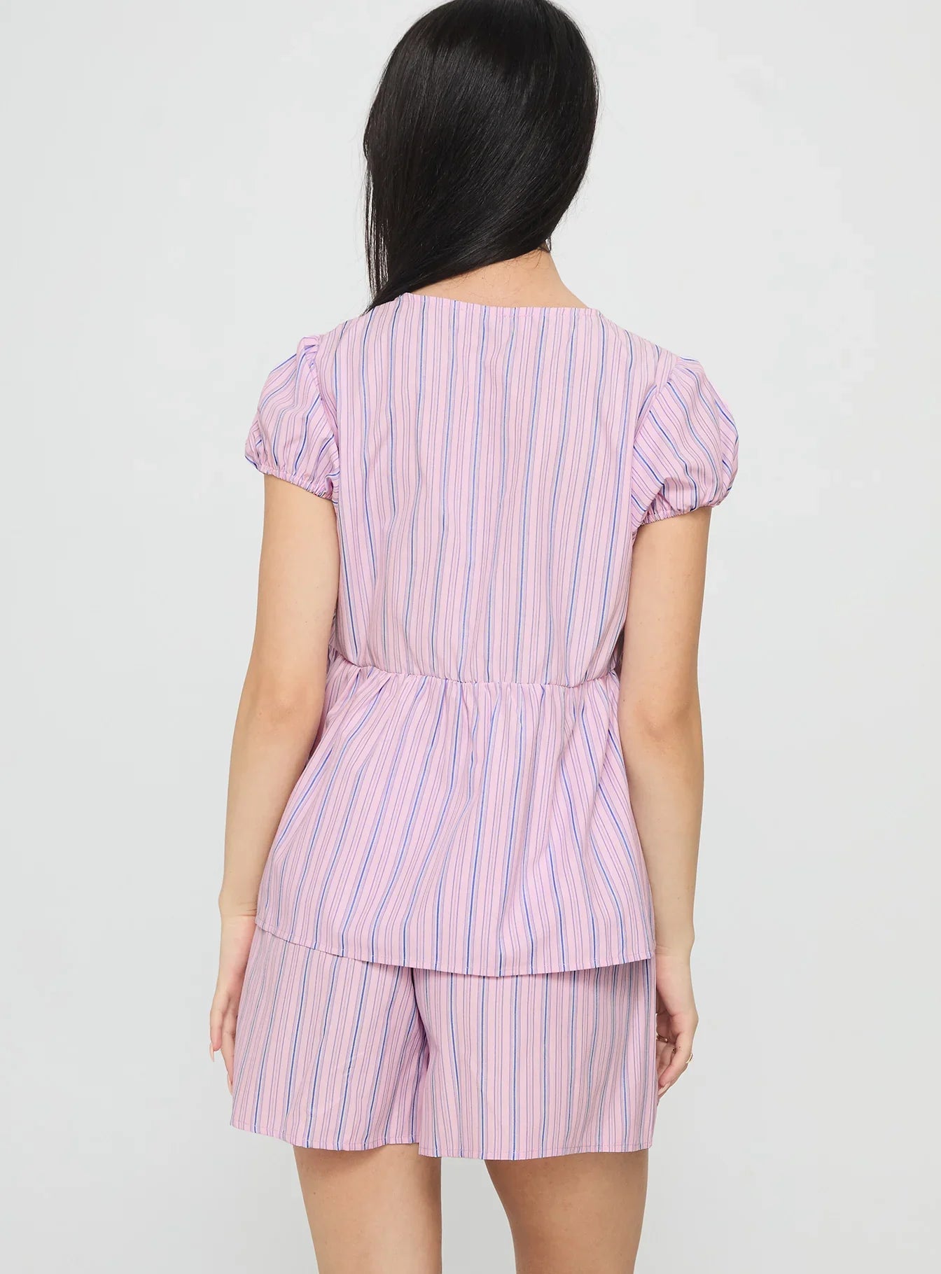 Drop Dead Gorgeous Tie Up Set Purple Stripe