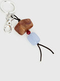 Mayberry Stone Detail Keychain Silver