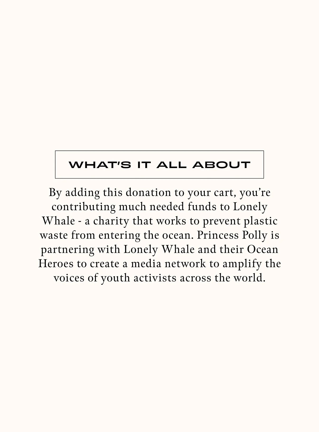 Donate 1 USD to Lonely Whale