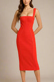 Kendall Bandage Midi Dress Lipstick Red