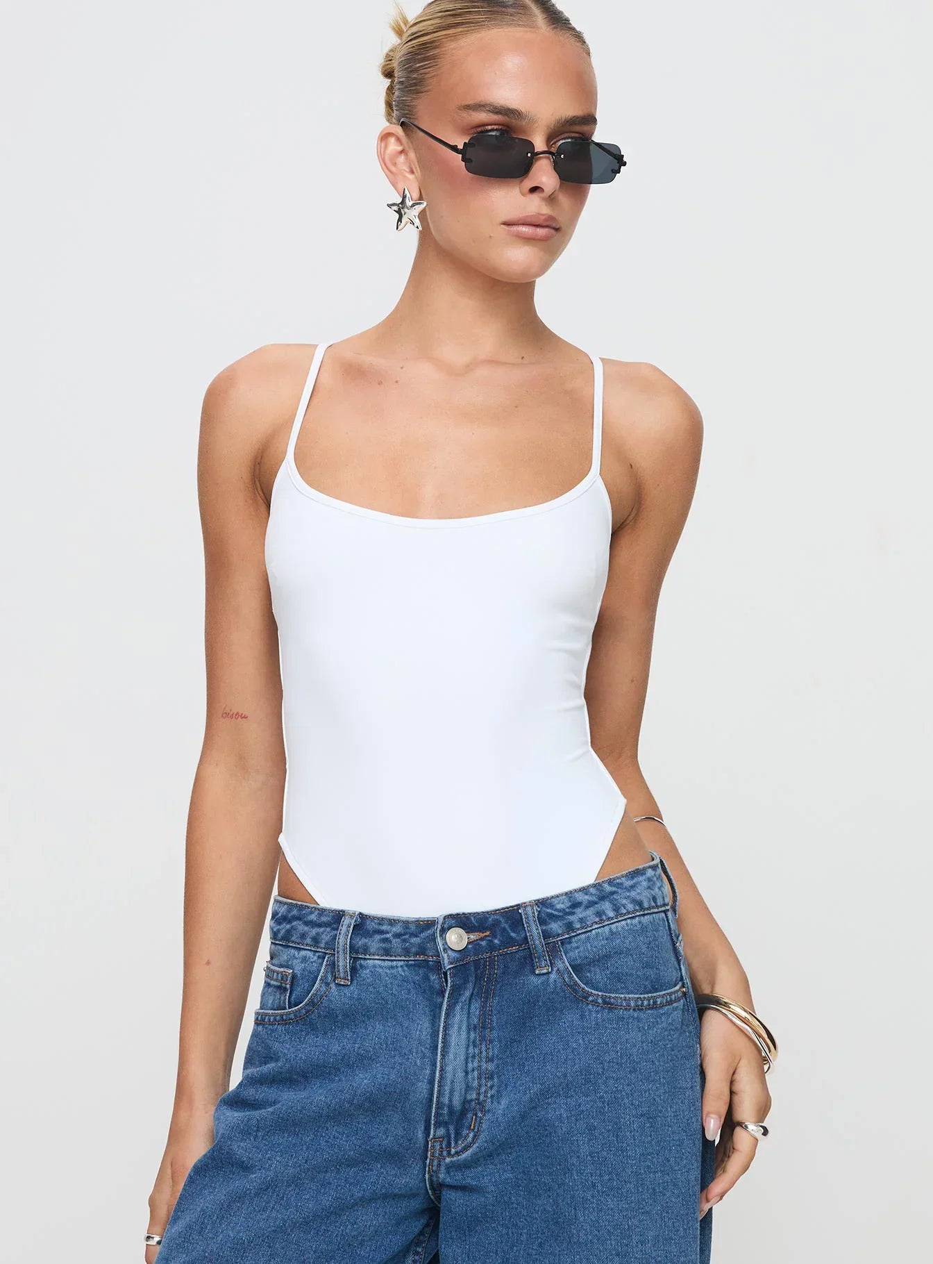 All Tied Up Bodysuit White Tall