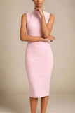 Grace Bandage Midi Dress Dusty Pink