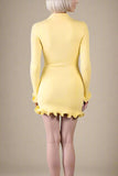 Regina Long Sleeve Mini Dress Sun Yellow Sale