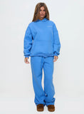 Princess Polly Hooded Sweatshirt Bubble Text Blue White