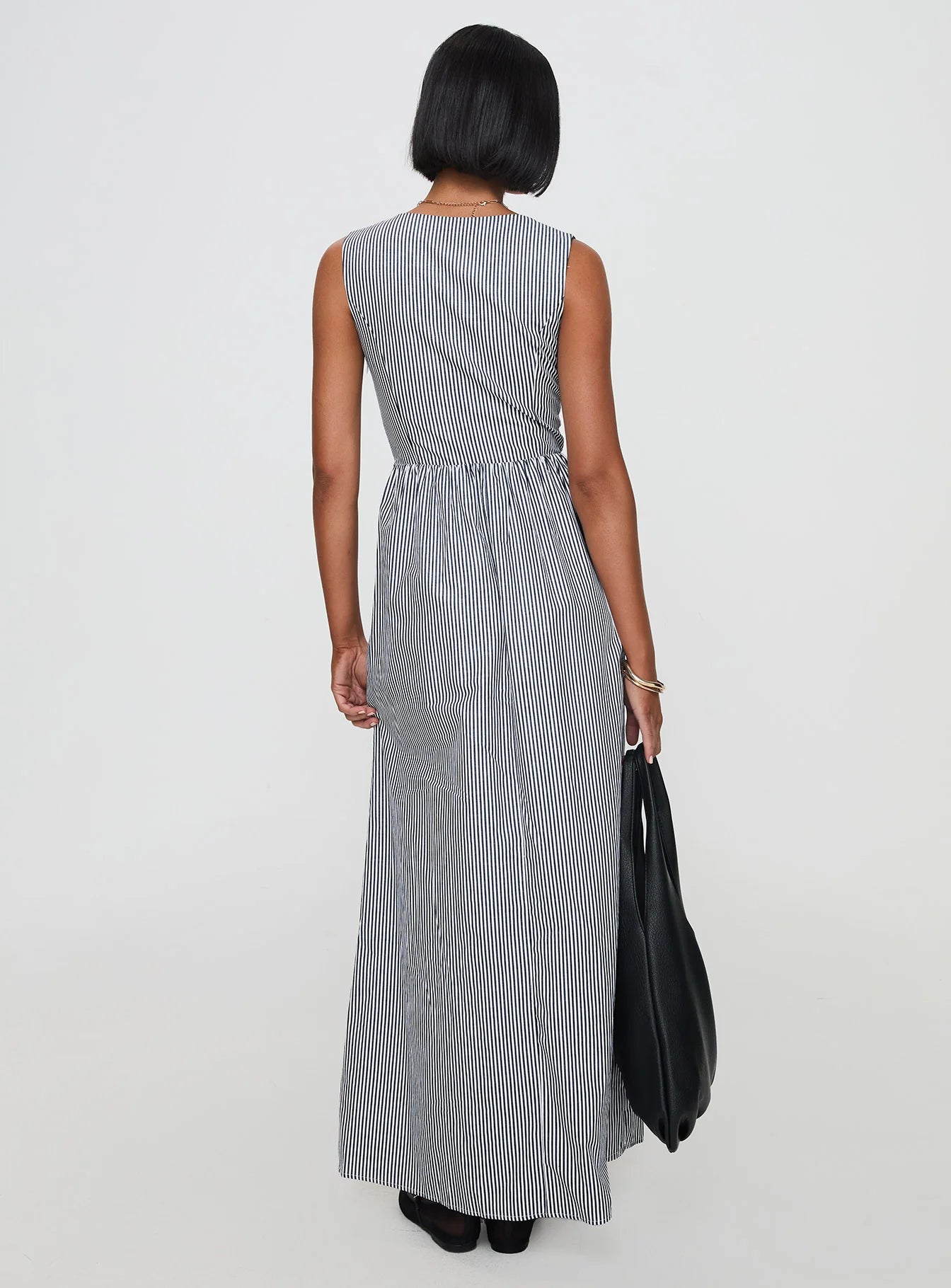 Pokey Maxi Dress Black White Stripe