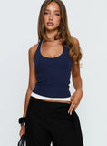 Debee Layered Halter Top Navy White