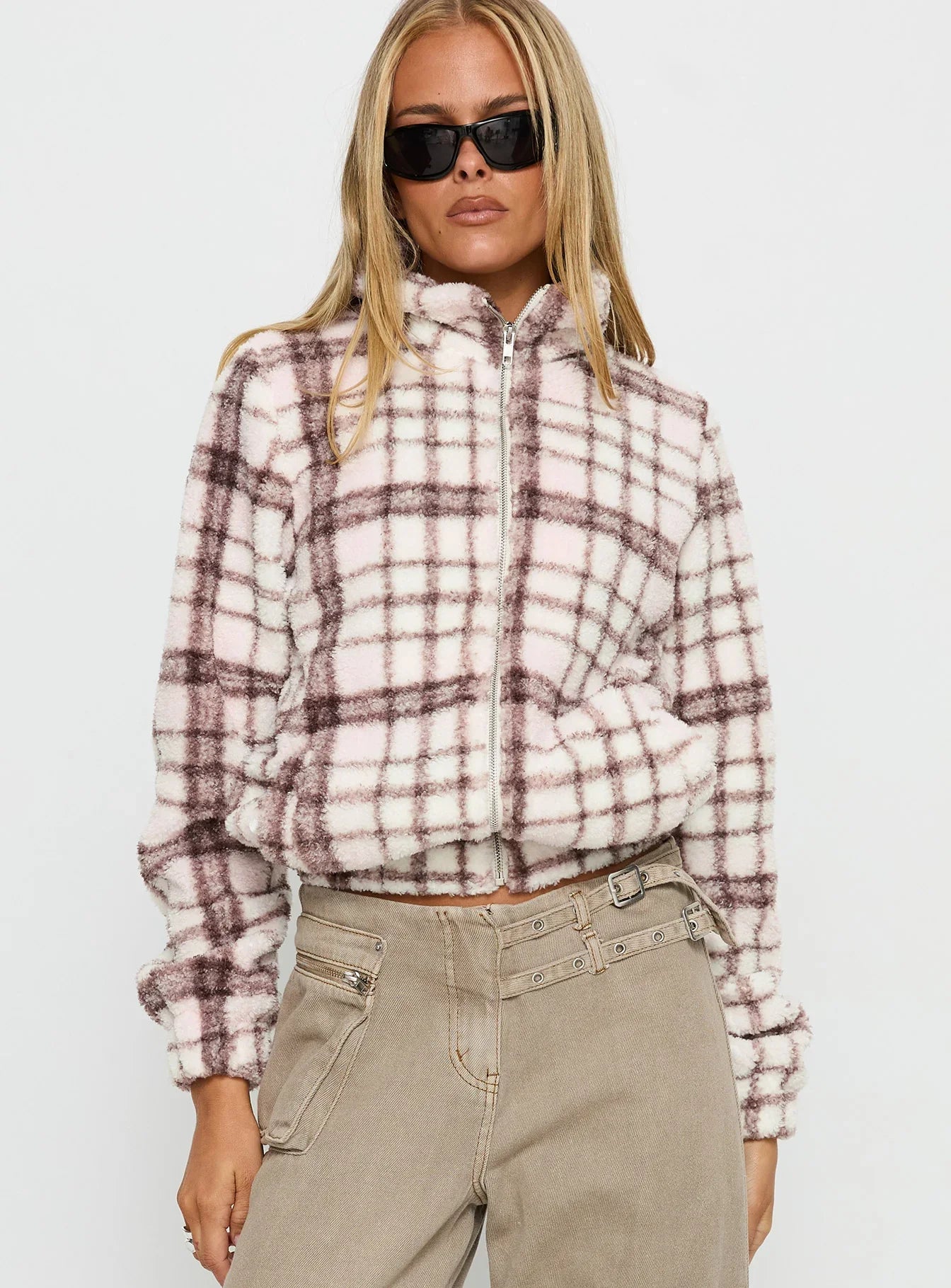 Vannessa Collared Jacket Pink Check