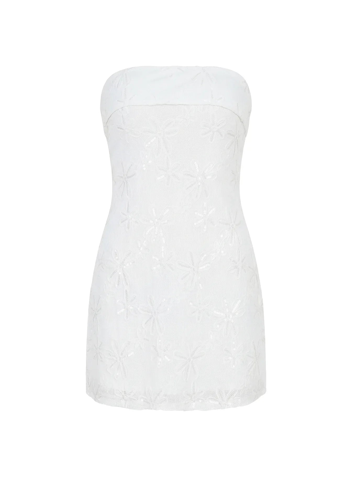 Graces Strapless Mini Dress White