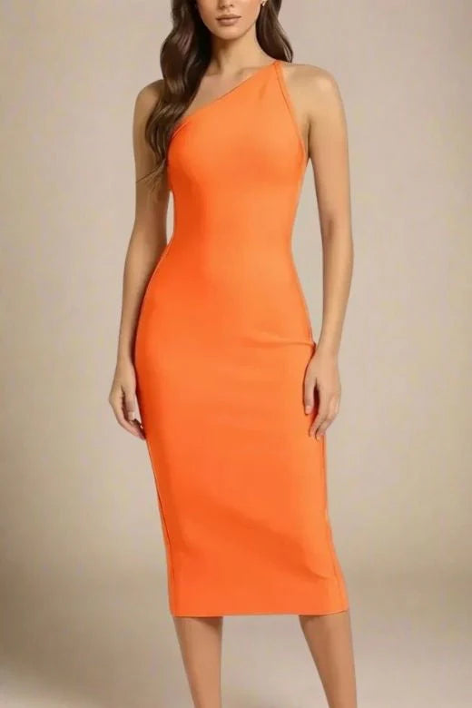 Joi Bodycon Midi Dress Apricot Orange