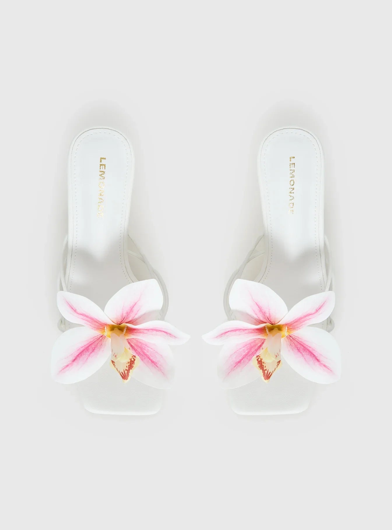 Exotic Etty Floral Detail Heels White