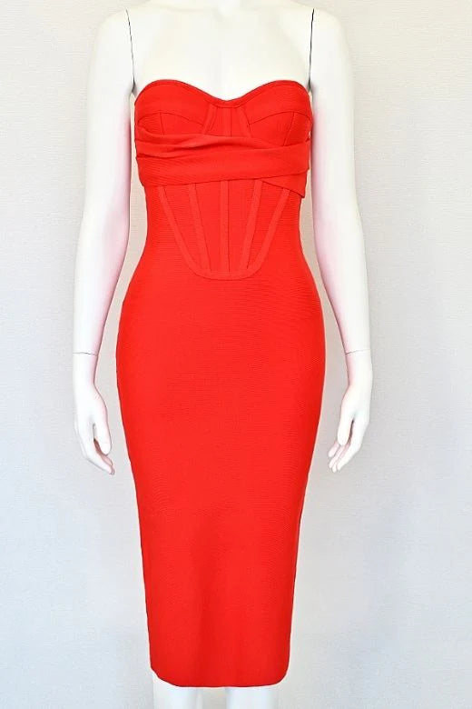 Miles Bodycon Midi Dress Lipstick Red