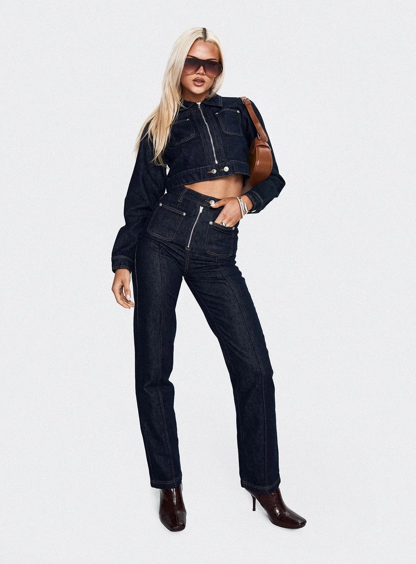 Stallion High Rise Straight Leg Jeans Indigo