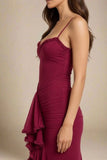 Noah Bodycon Wrap Midi Dress Red Wine