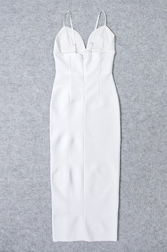 Milan Bandage Midi Dress White Pearl