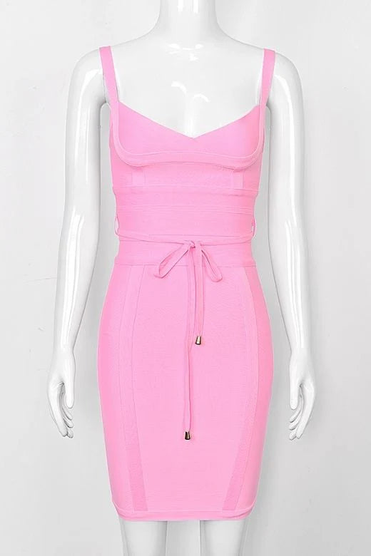 Bek Bandage Dress Blush Pink