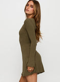 Dejonge Long Sleeve Ring Mini Dress Olive