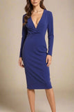 Blaire Long Sleeve Bandage Dress Navy Blue