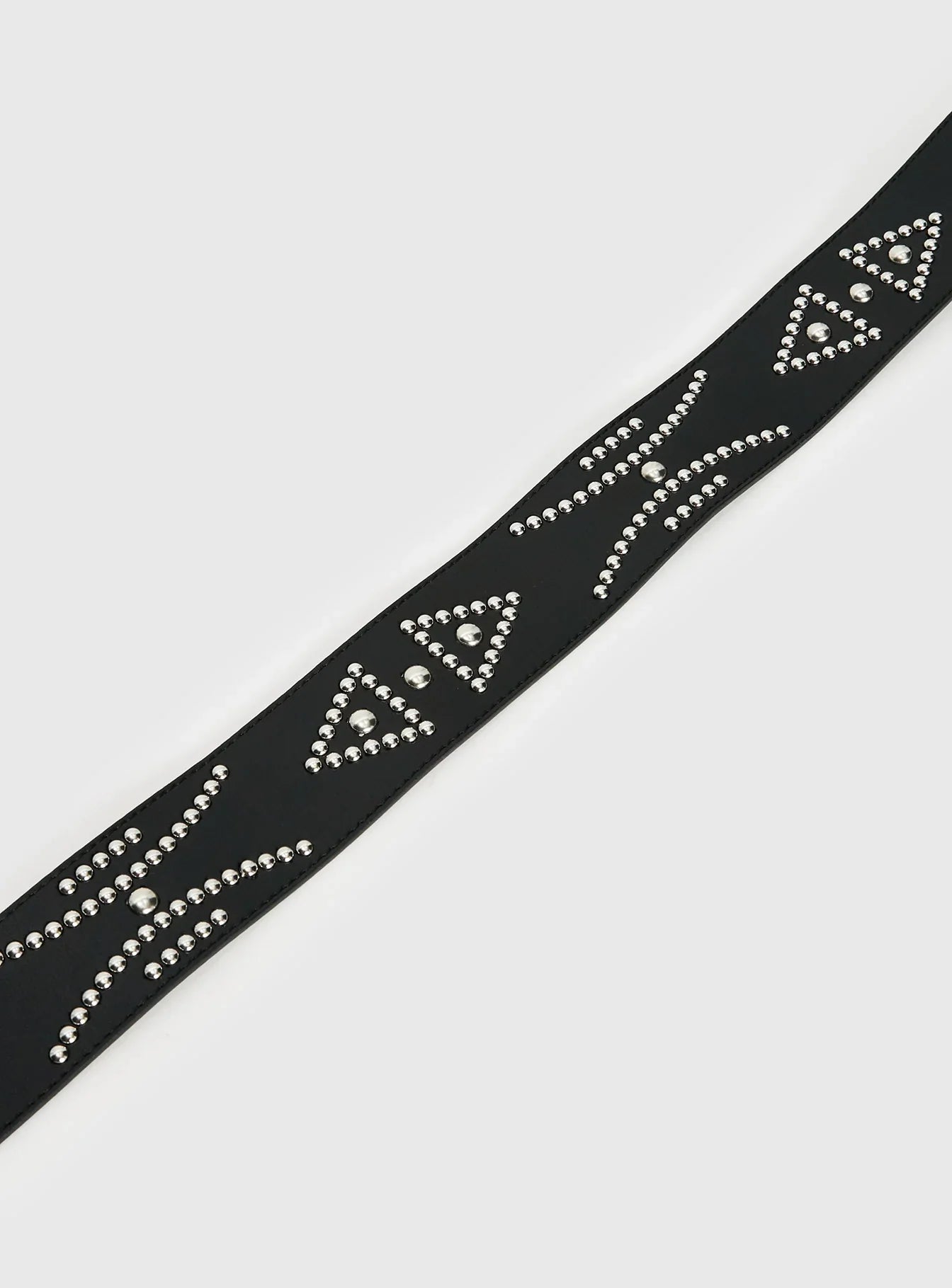 Jordynne Studded Faux Leather Belt Black Silver