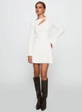 Terraces Long Sleeve Mini Dress White
