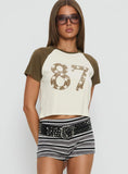 87 Classic Graphic Top White Green
